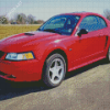 Red 2000 Ford Mustang Car Diamond Painting