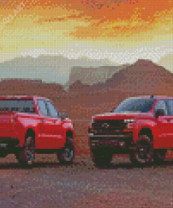 Red Chevy Z71 Trucks Diamond Painting