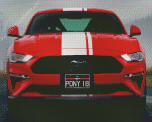 Red Mustang Gt Diamond Painting