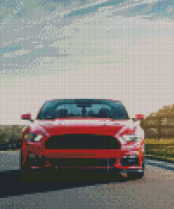 Red Mustang Gt On Road Diamond Painting