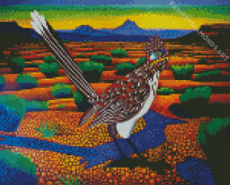Roadrunner Bird In The Desert Diamond Painting
