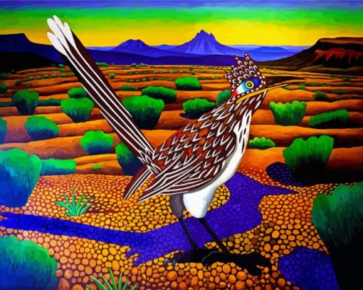 Roadrunner Bird In The Desert Diamond Painting