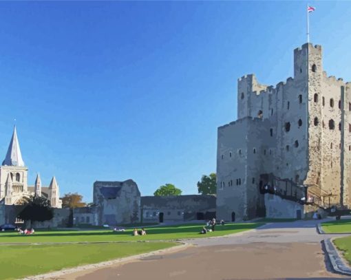 Rochester Castle Building Diamond Painting