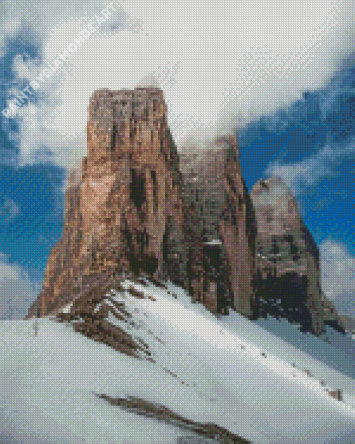 Snowy Tre Cime Di Lavaredo Mountain Diamond Painting