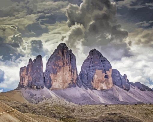 Tre Cime Di Lavaredo Mountain Range Diamond Painting