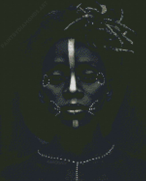 Tribal Silver And Black Woman Diamond Painting