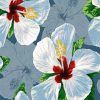 Tropical White Hibiscus Flowers Diamond Painting