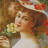 Woman And Poppies Hat Diamond Painting