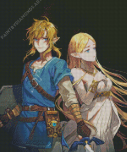 Zelda And Link The Legend Of Zelda Diamond Painting