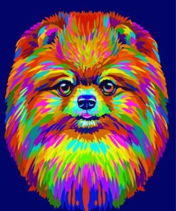 Adorable Colorful Pomeranian Diamond Painting