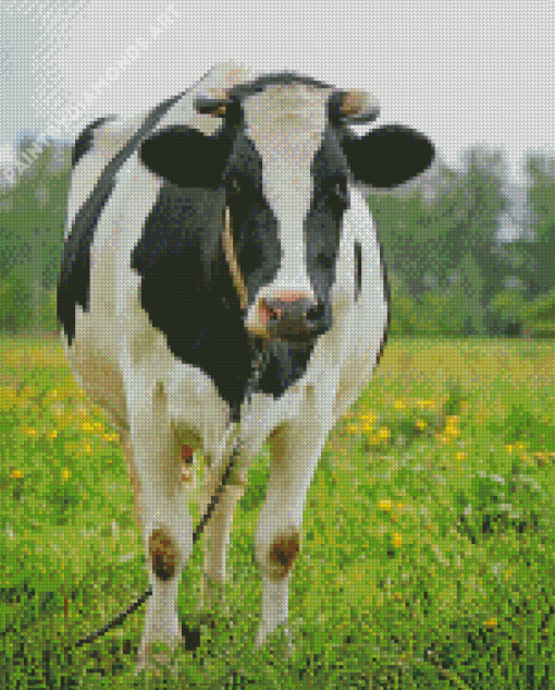 Black And White Cows In Field Diamond Painting