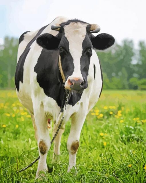 Black And White Cows In Field Diamond Painting