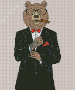 Classy Bear In A Suit Diamond Painting
