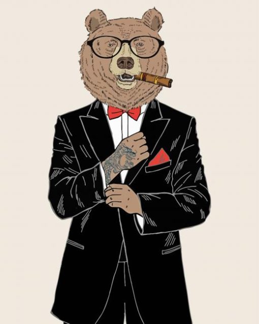 Classy Bear In A Suit Diamond Painting
