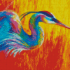 Colorful Abstract Heron Diamond Painting