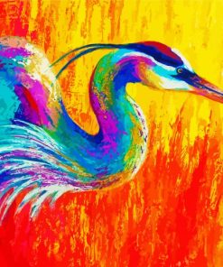 Colorful Abstract Heron Diamond Painting
