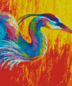 Colorful Abstract Heron Diamond Painting