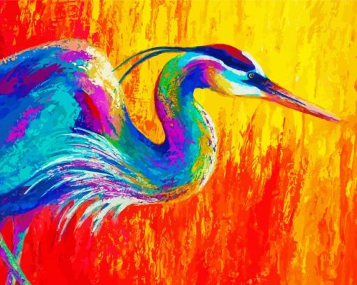 Colorful Abstract Heron Diamond Painting