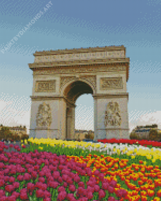 Colorful Flowers Springtime In Paris Diamond Painting