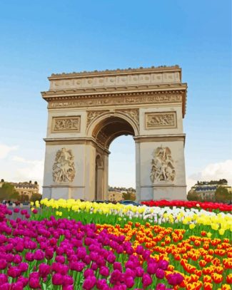 Colorful Flowers Springtime In Paris Diamond Painting