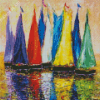 Colorful Sailboats Art Diamond Painting