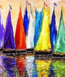 Colorful Sailboats Art Diamond Painting