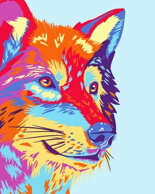 Cute Wolf Pop Art Diamond Painting