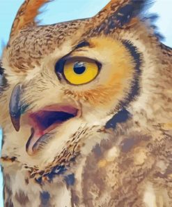 Fierce Owl Bird Diamond Painting