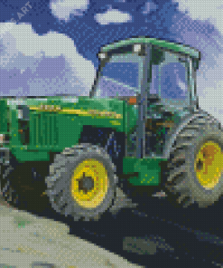 Green John Deere Tractor Art Diamond Painting
