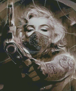 Monochrome Tattooed Marilyn Monroe Diamond Painting