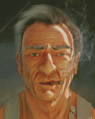 Old Man With Cigarette Diamond Painting