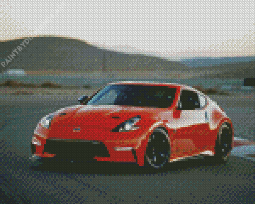 Orange Nissan 370z Diamond Painting