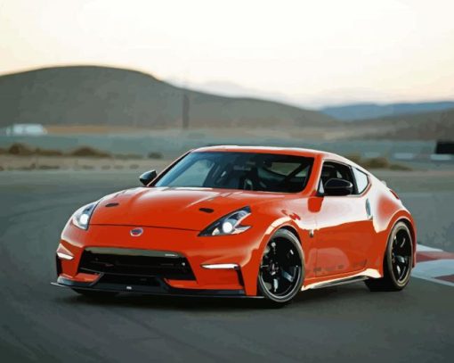 Orange Nissan 370z Diamond Painting