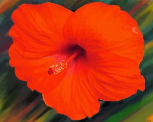 Orange Hibiscus Flower Art Diamond Painting