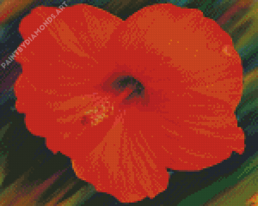 Orange Hibiscus Flower Art Diamond Painting