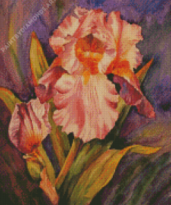 Pink Iris Flower Art Diamond Painting
