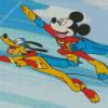 Powerfull Mickey Mouse And Pluto Diamond Painting