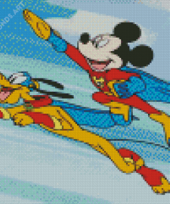 Powerfull Mickey Mouse And Pluto Diamond Painting