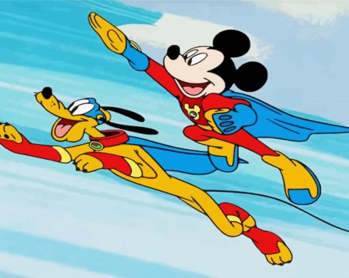 Powerfull Mickey Mouse And Pluto Diamond Painting