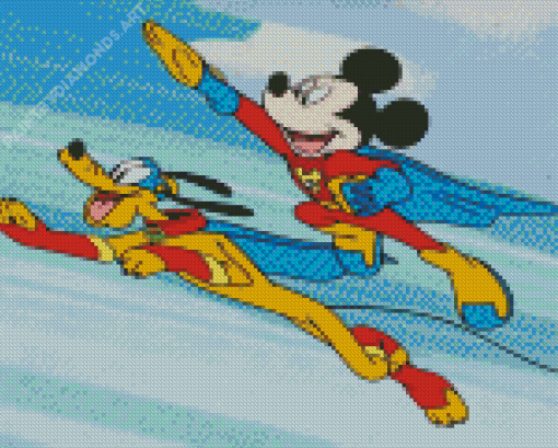 Powerfull Mickey Mouse And Pluto Diamond Painting