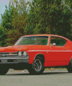 Red 1969 Chevy Chevelle Diamond Painting