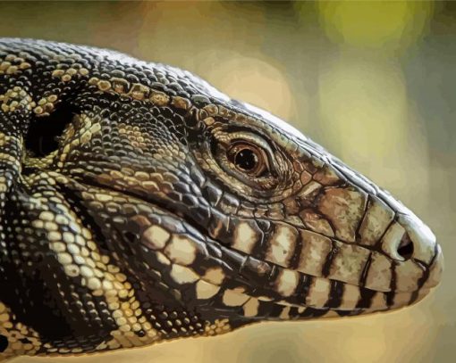 Tegu Lizard Head Diamond Painting