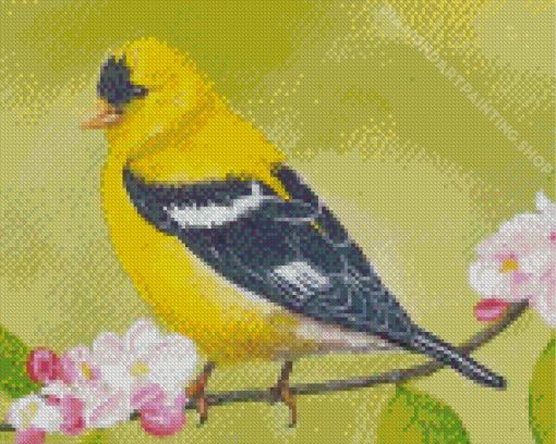 Yellow Finch Bird Art Diamond Painting