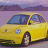 Yellow Volkswagen Bug Car Diamond Painting