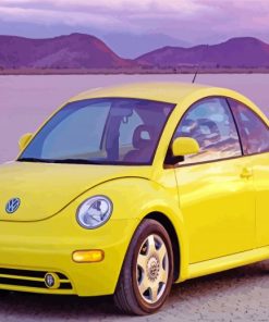 Yellow Volkswagen Bug Car Diamond Painting
