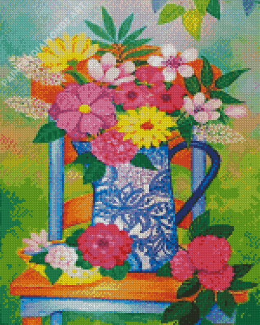 Aesthetic Flowers On The Chair Diamond Painting