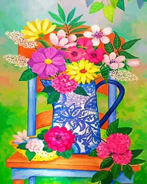 Aesthetic Flowers On The Chair Diamond Painting