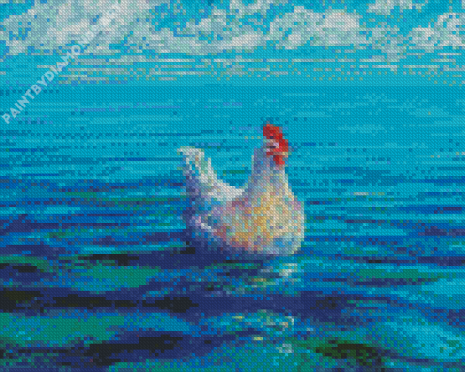 Beach Chicken Art Diamond Painting