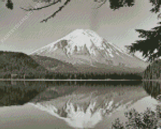 Black And White Mount St Helens Diamond Painting