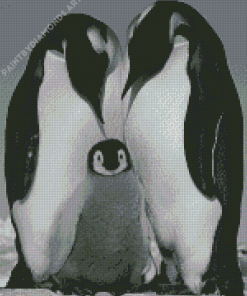 Black And White Penguins Life Diamond Painting
